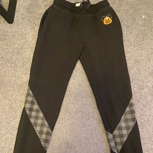 Disney Black Leggings with Checkered Pattern